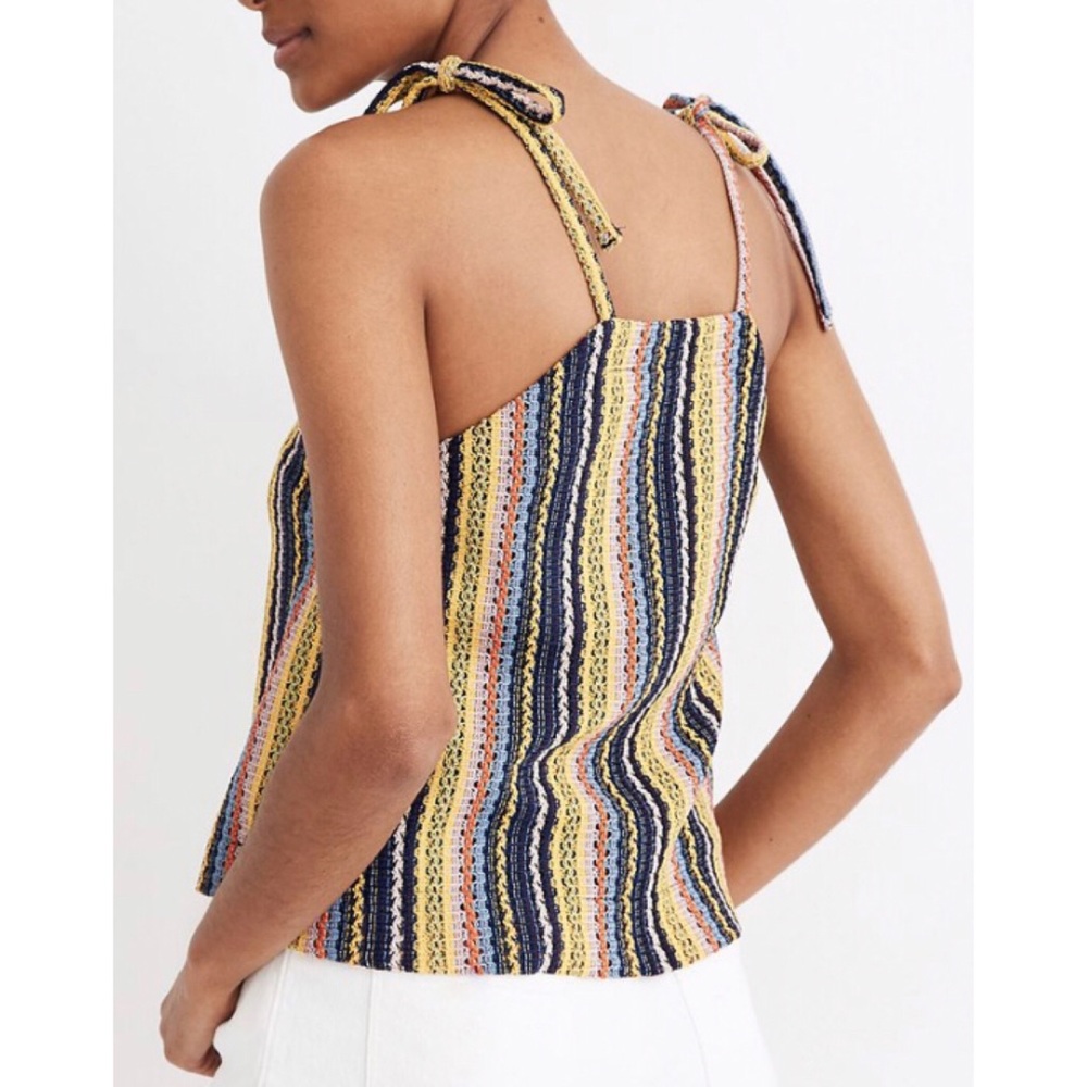 Madewell Striped Knit Tie-Shoulder Tank